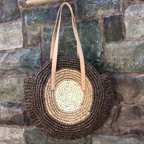 ✨CIRCULAR WOVEN STRAW RATTAN SHOULDER BAG✨ - Picture 2 of 8